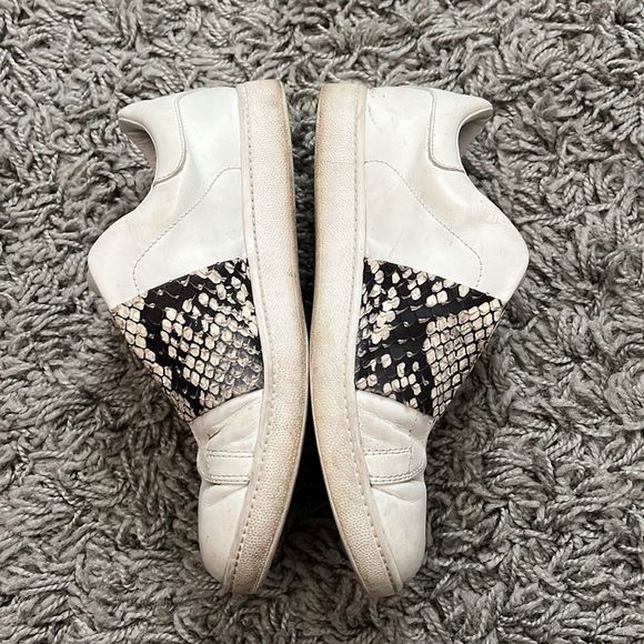 🔵 Vince “Vista” White and Python Leather Sneakers - Picture 5 of 8